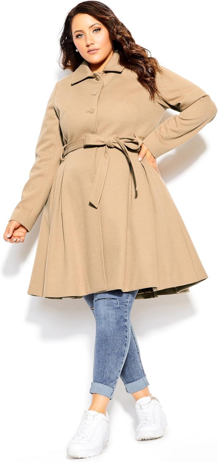 image:imageCity Chic Womens Plus Size Coat Blushing BelleTaupe