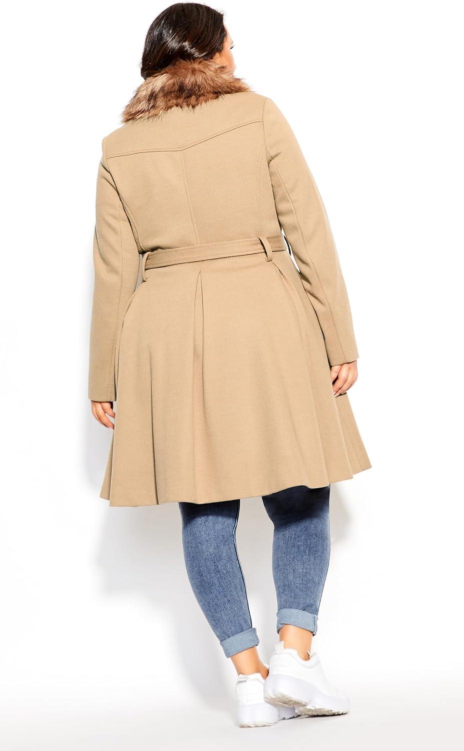 image:imageCity Chic Womens Plus Size Coat Blushing BelleTaupe