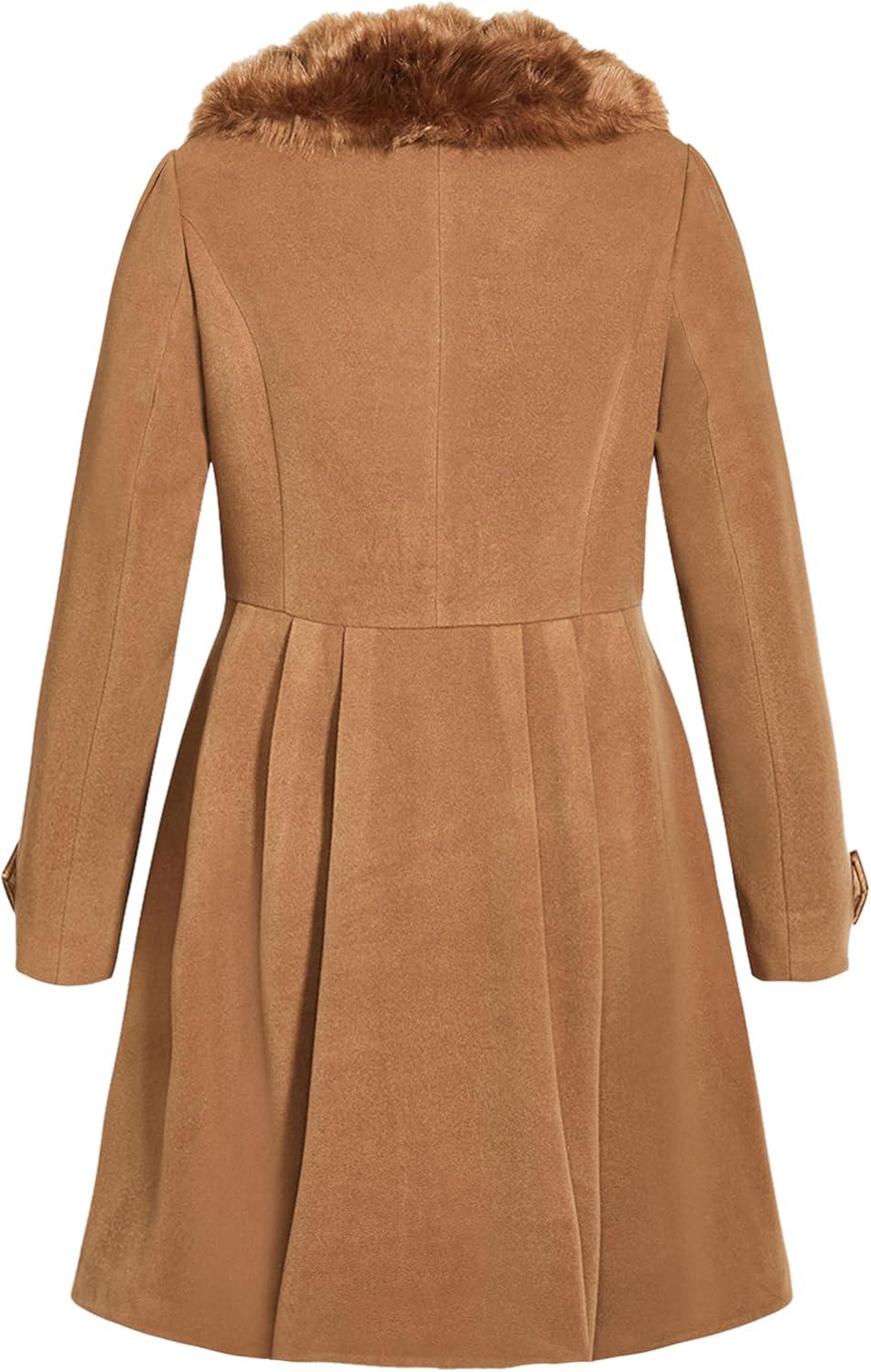 image:imageCity Chic Womens Plus Size Coat GloriaSand