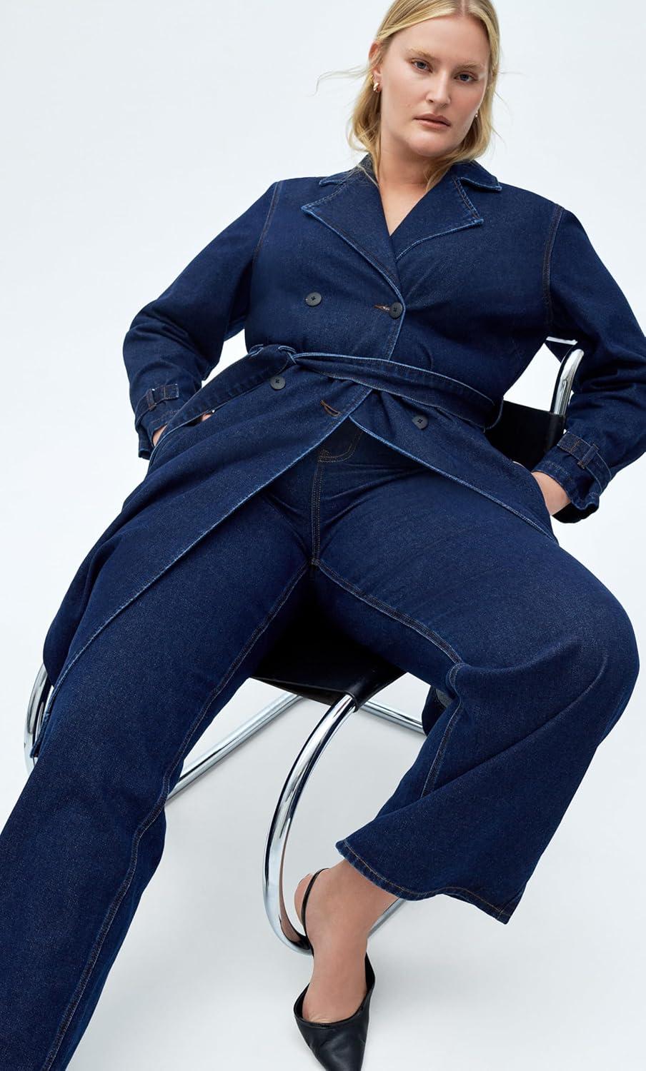 image:imageCity Chic Womens Plus Size Coat Laylo TrenchDenim Dark
