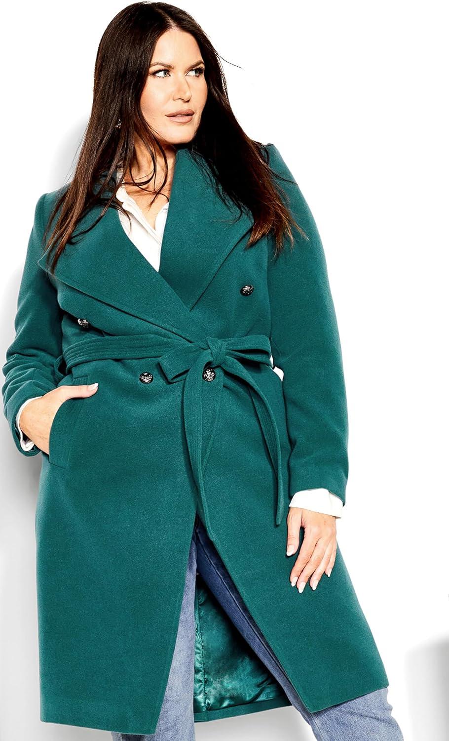 image:imageCity Chic Womens Plus Size Coat Sassy MilitaryAlpine