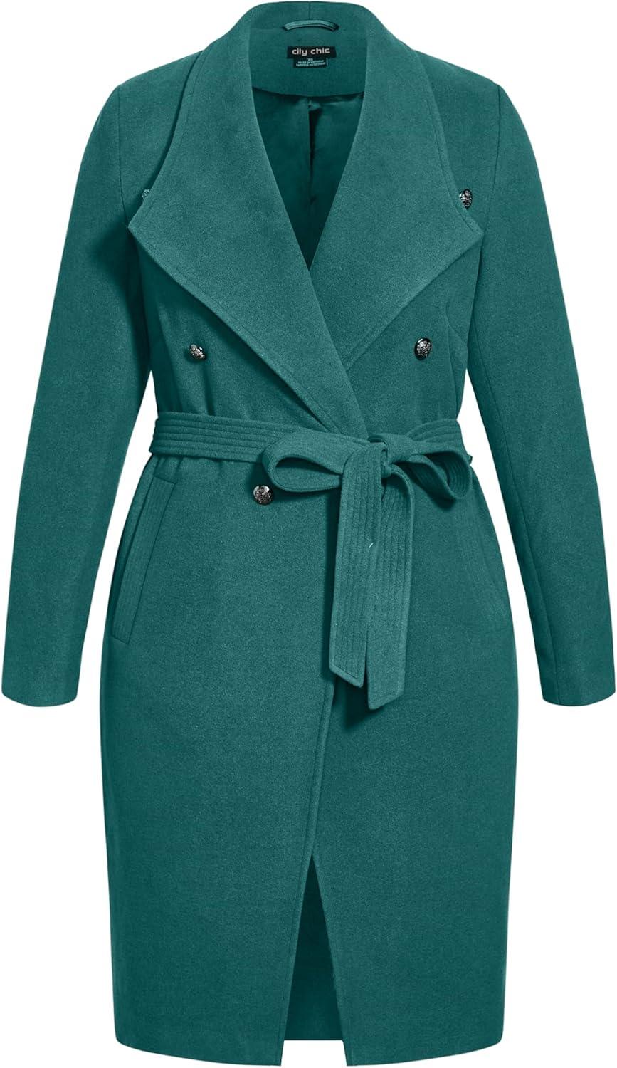 image:imageCity Chic Womens Plus Size Coat Sassy MilitaryAlpine