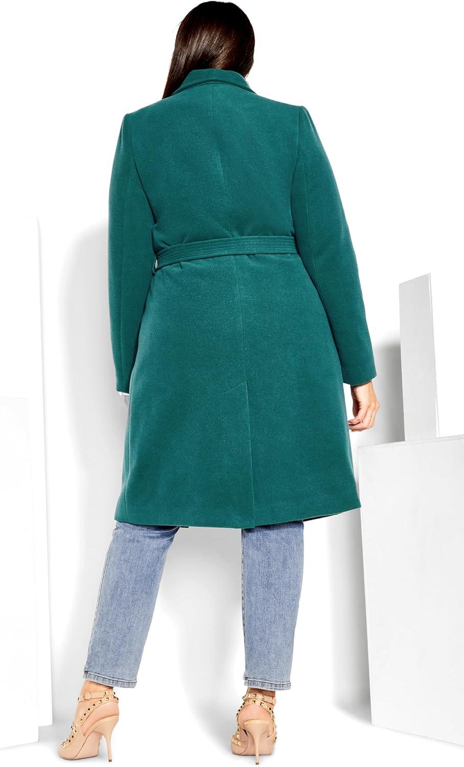 image:imageCity Chic Womens Plus Size Coat Sassy MilitaryAlpine