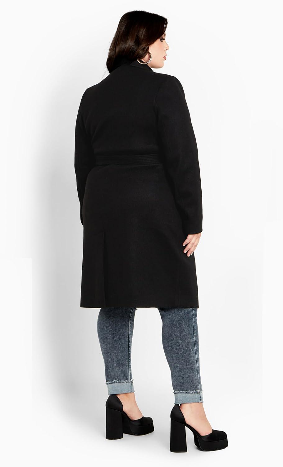 image:imageCity Chic Womens Plus Size Coat Sassy MilitaryBlack