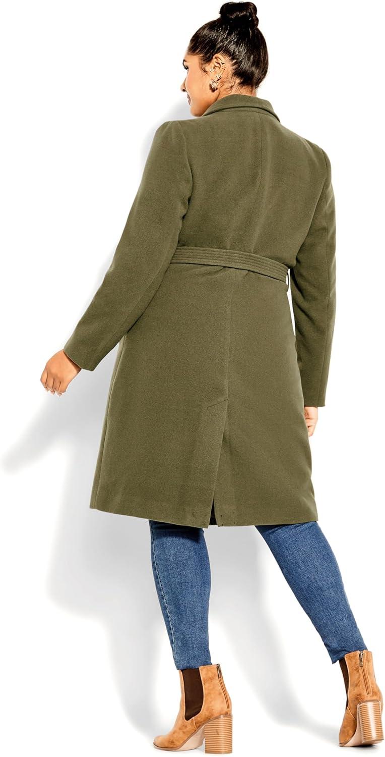 image:imageCity Chic Womens Plus Size Coat Sassy MilitaryKhaki