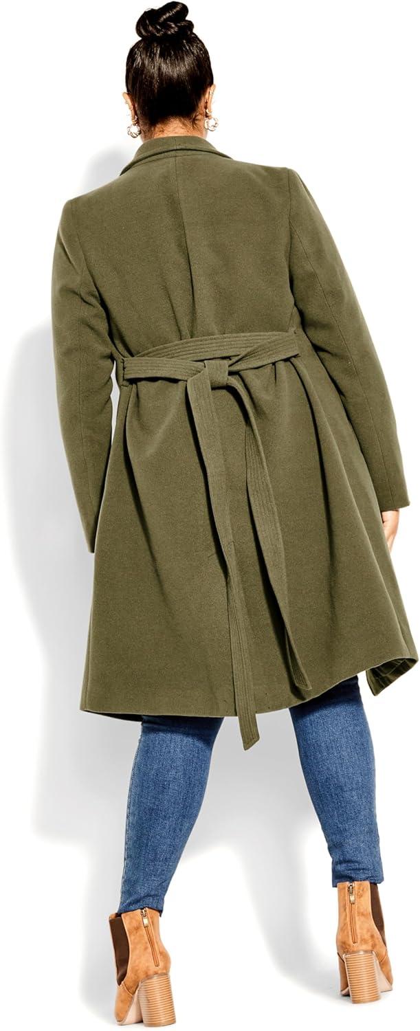 image:imageCity Chic Womens Plus Size Coat Sassy MilitaryKhaki