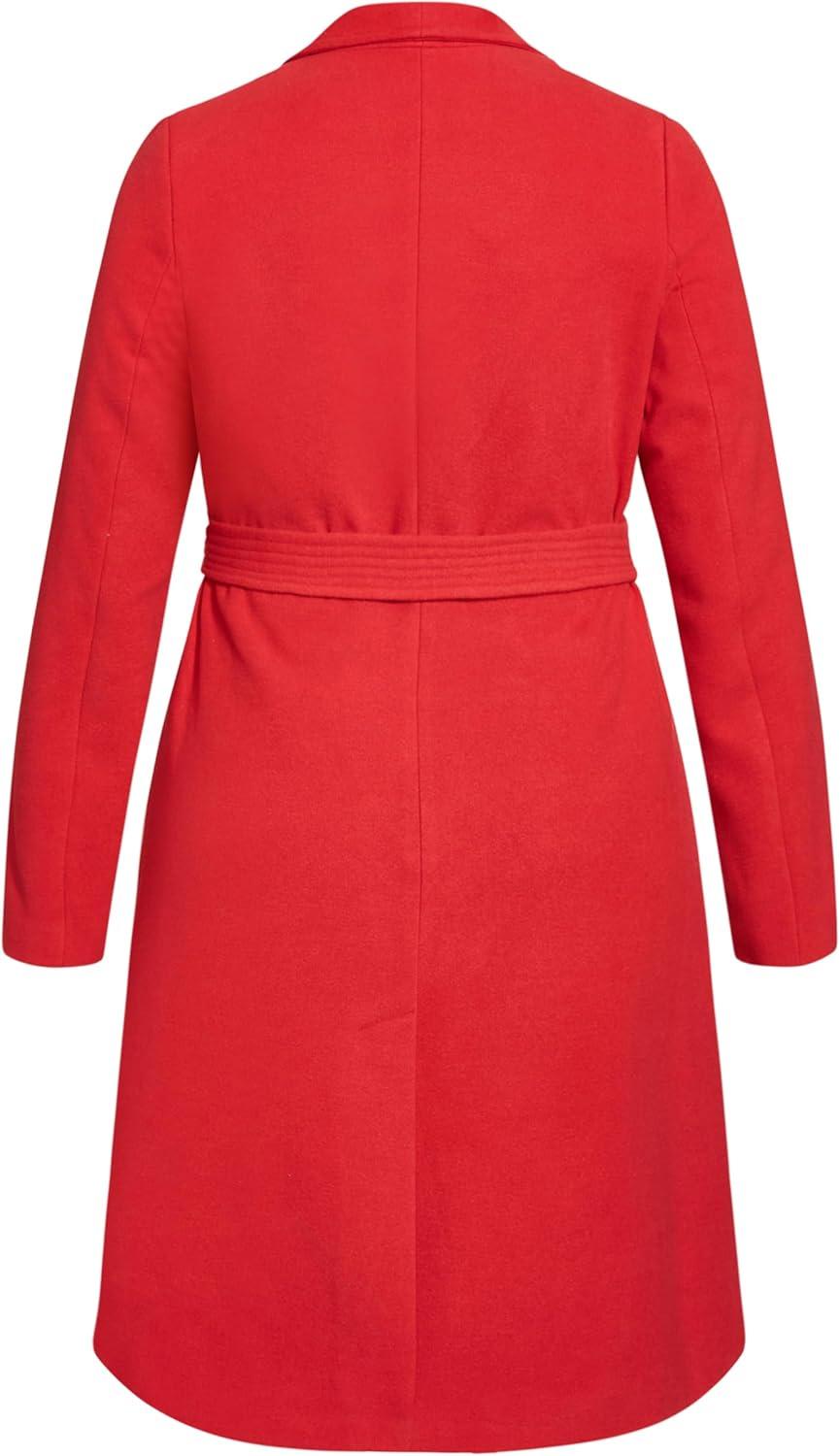 image:imageCity Chic Womens Plus Size Coat Sassy MilitaryLust Red
