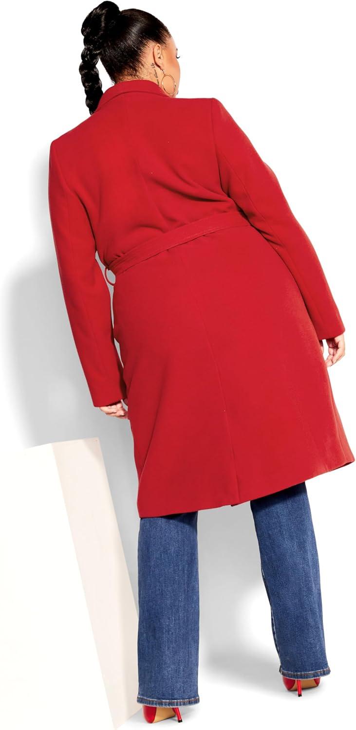 image:imageCity Chic Womens Plus Size Coat Sassy MilitaryLust Red