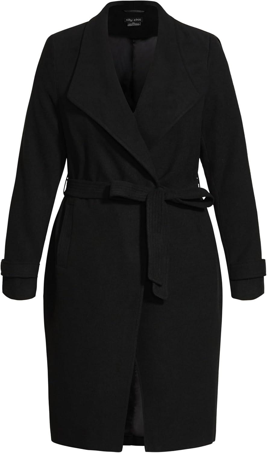 image:imageCity Chic Womens Plus Size Coat So SleekBlack