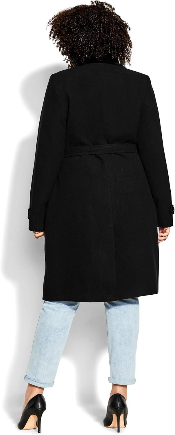 image:imageCity Chic Womens Plus Size Coat So SleekBlack