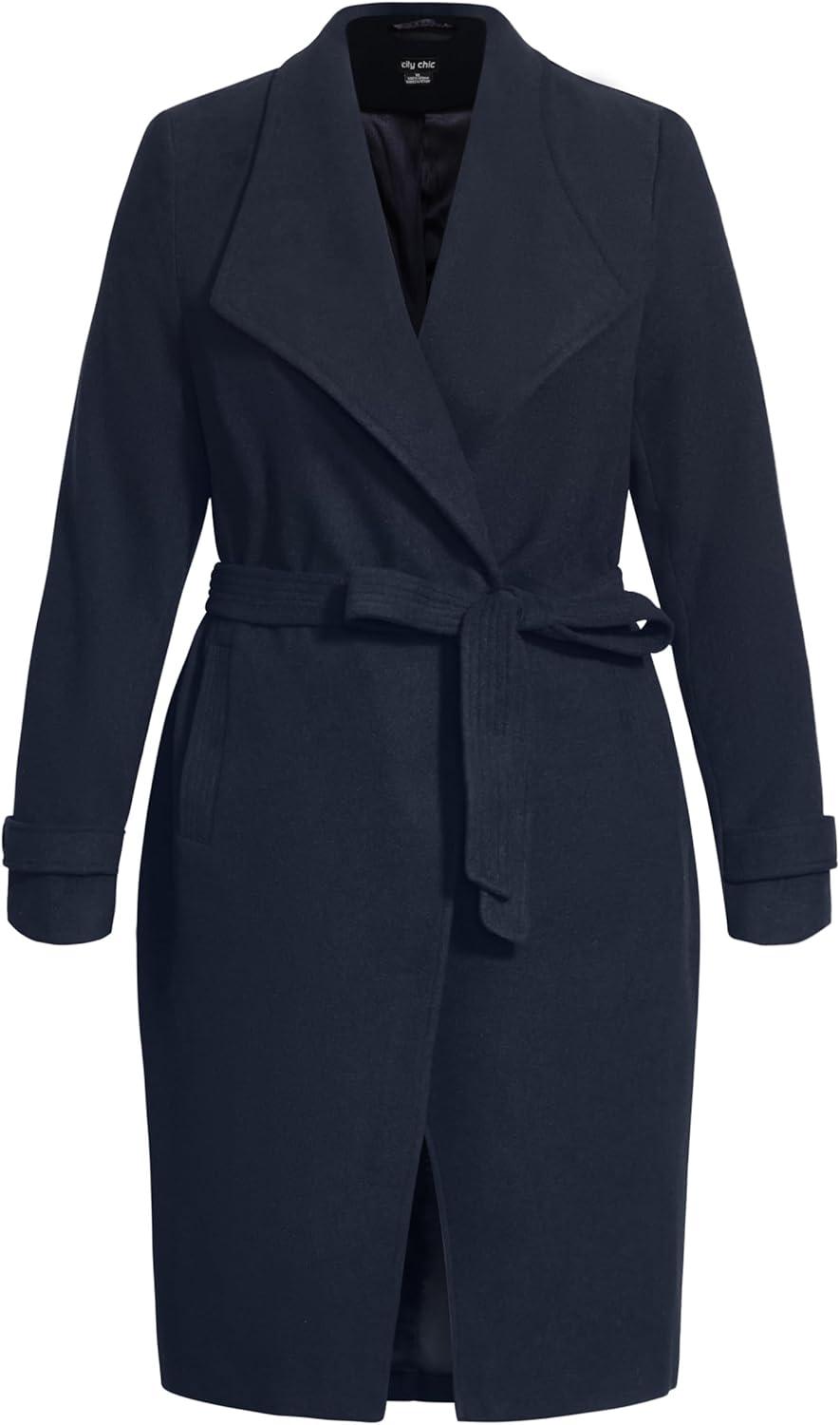 image:imageCity Chic Womens Plus Size Coat So SleekNavy