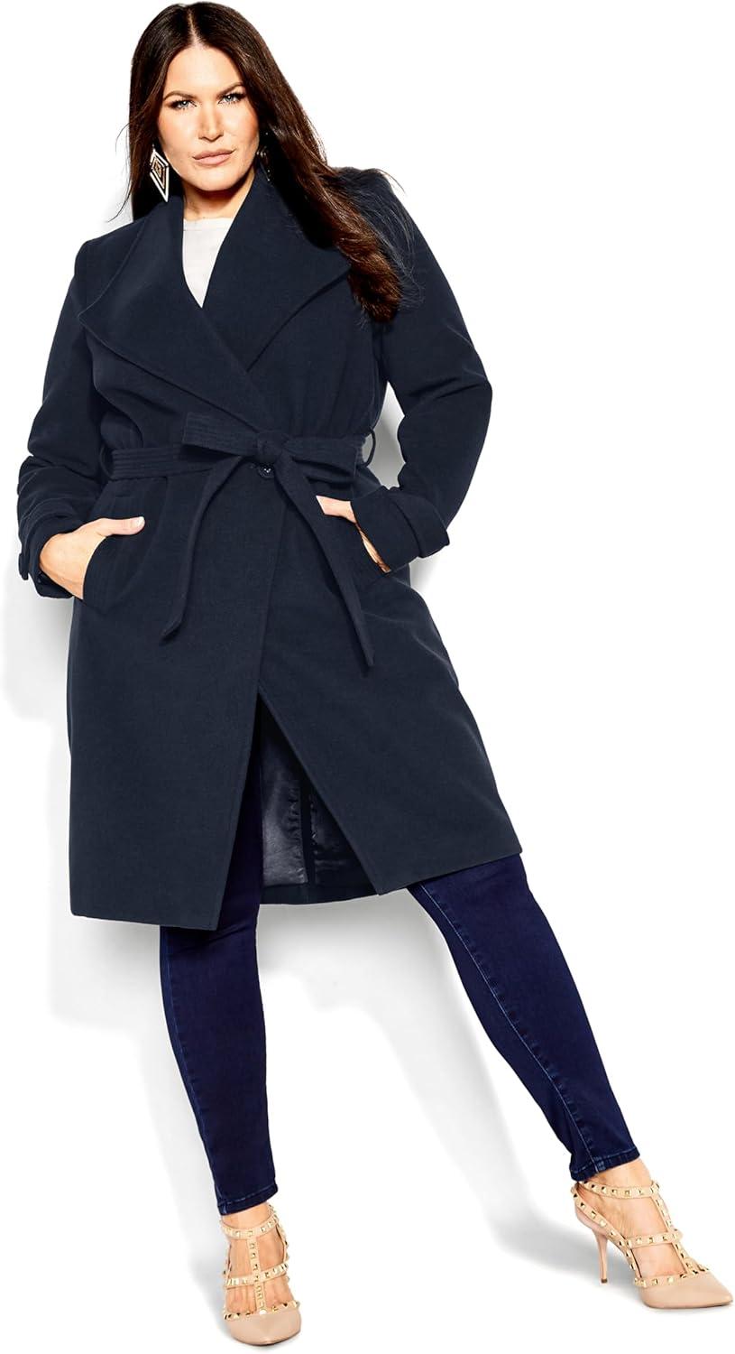 image:imageCity Chic Womens Plus Size Coat So SleekNavy