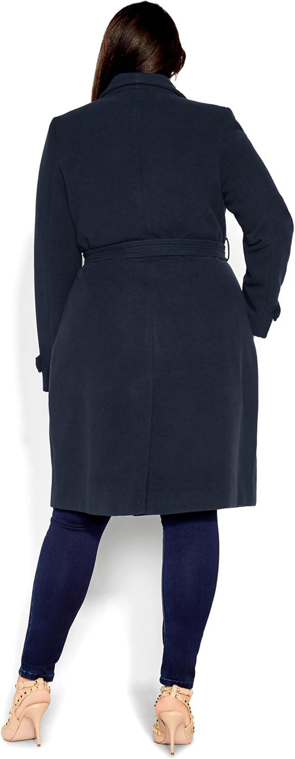 image:imageCity Chic Womens Plus Size Coat So SleekNavy