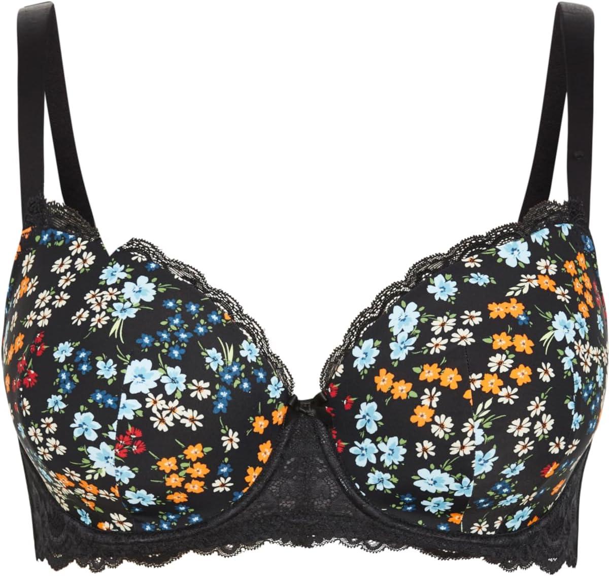 image:imageCity Chic Womens Plus Size Contour Bra Hailey PrintBlack Floral Print