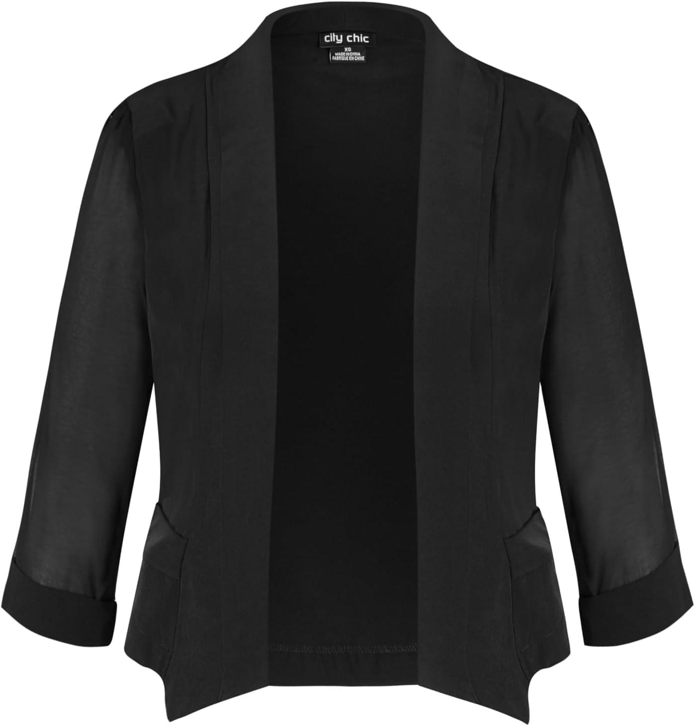 image:imageCity Chic Womens Plus Size Cropped Blazer JacketBlack