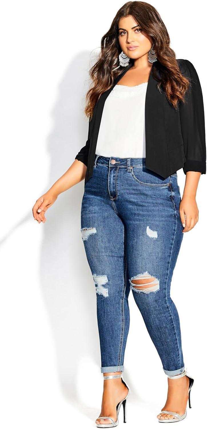 image:imageCity Chic Womens Plus Size Cropped Blazer JacketBlack