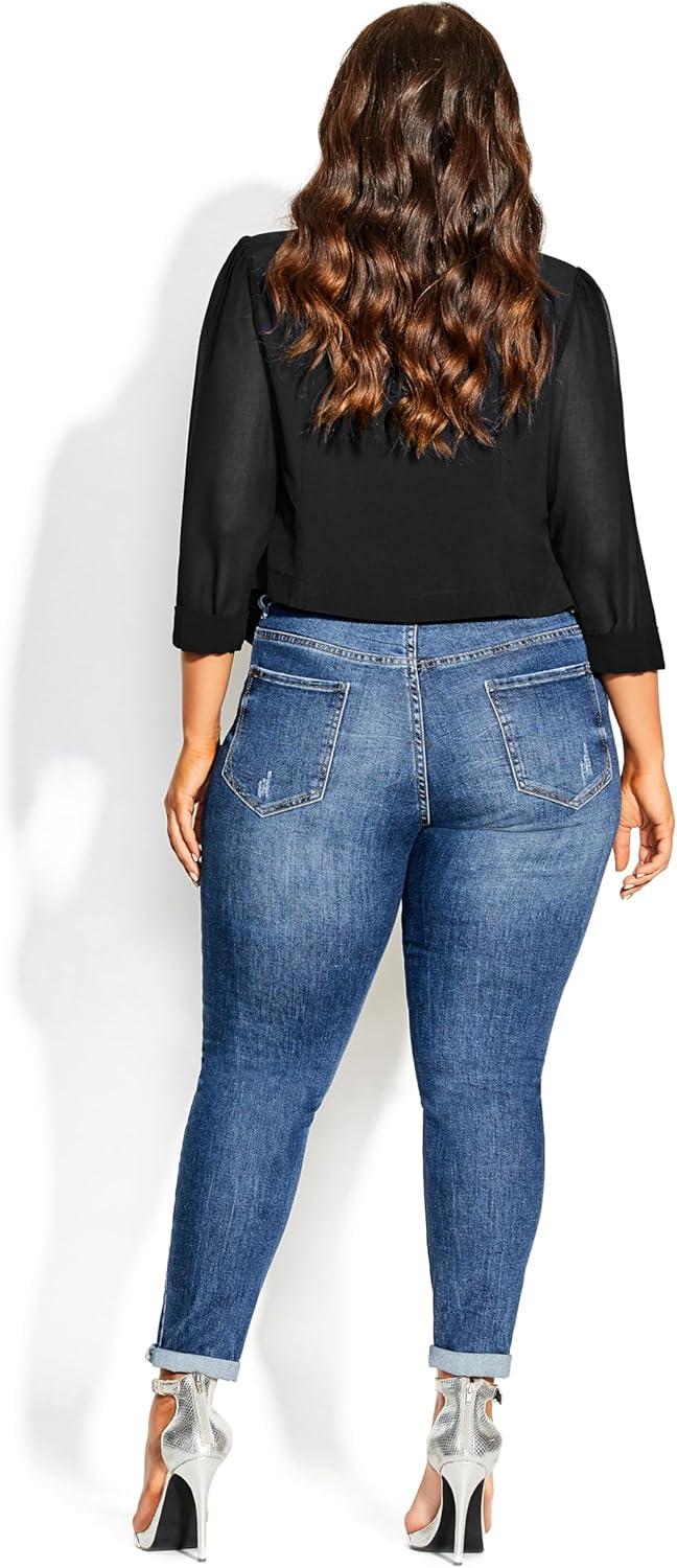 image:imageCity Chic Womens Plus Size Cropped Blazer JacketBlack