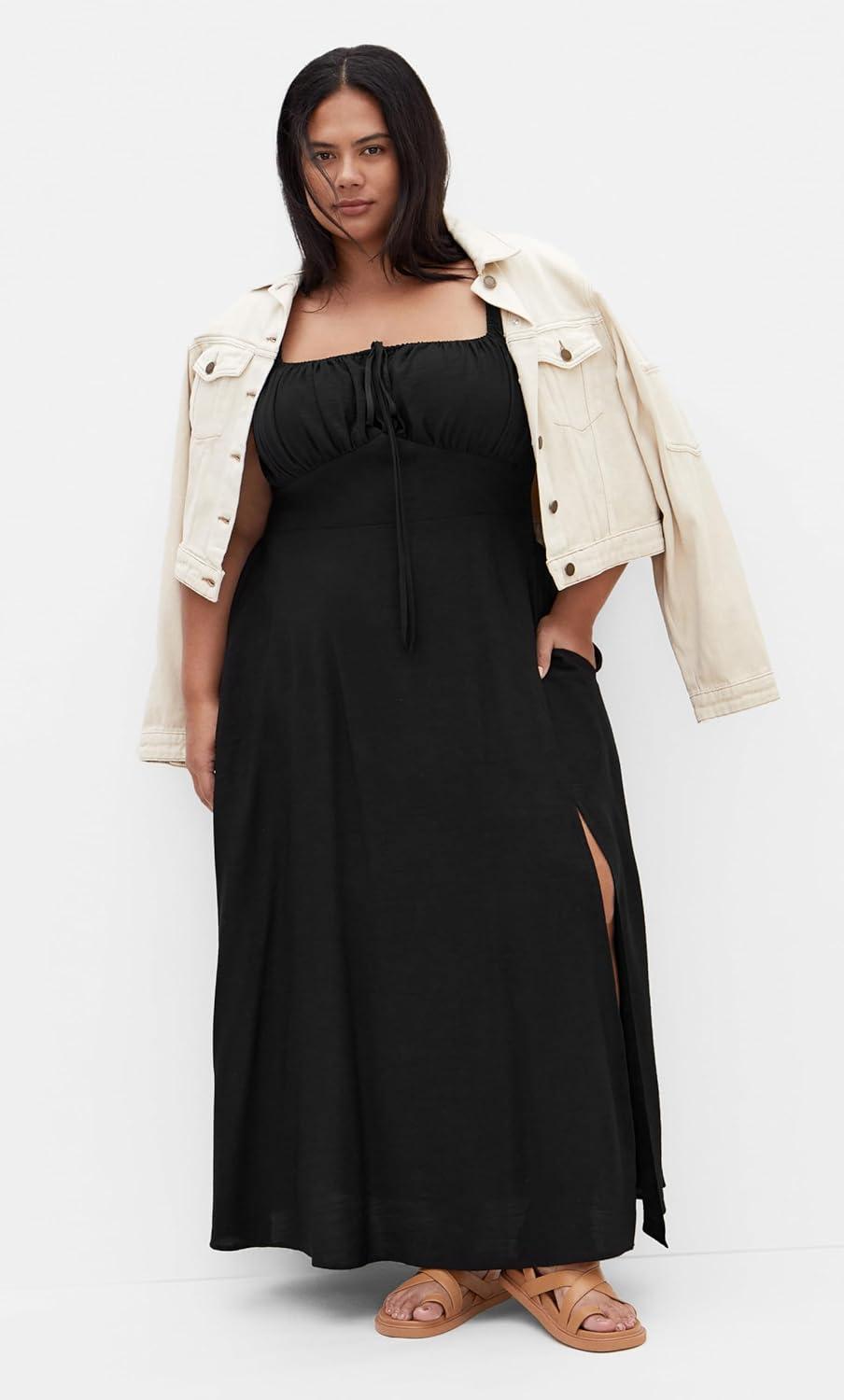 image:imageCity Chic Womens Plus Size Dress Abbigail Split MaxiBlack