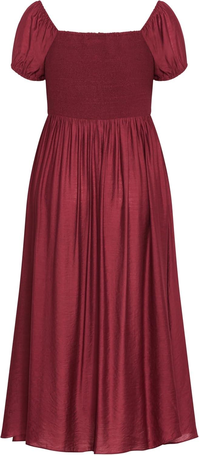 image:imageCity Chic Womens Plus Size Dress Abbigail Split MaxiCherry