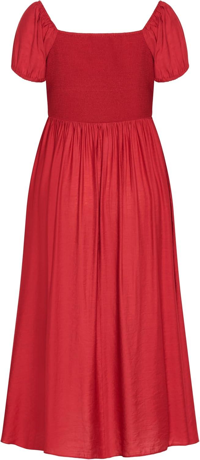 image:imageCity Chic Womens Plus Size Dress Abbigail Split MaxiRed
