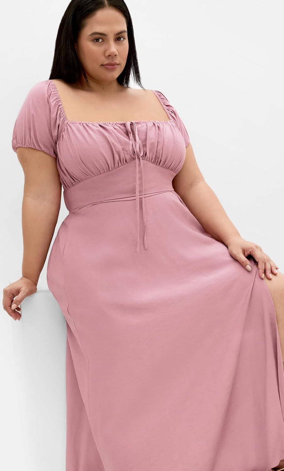 image:imageCity Chic Womens Plus Size Dress Abbigail Split MaxiRoseberry