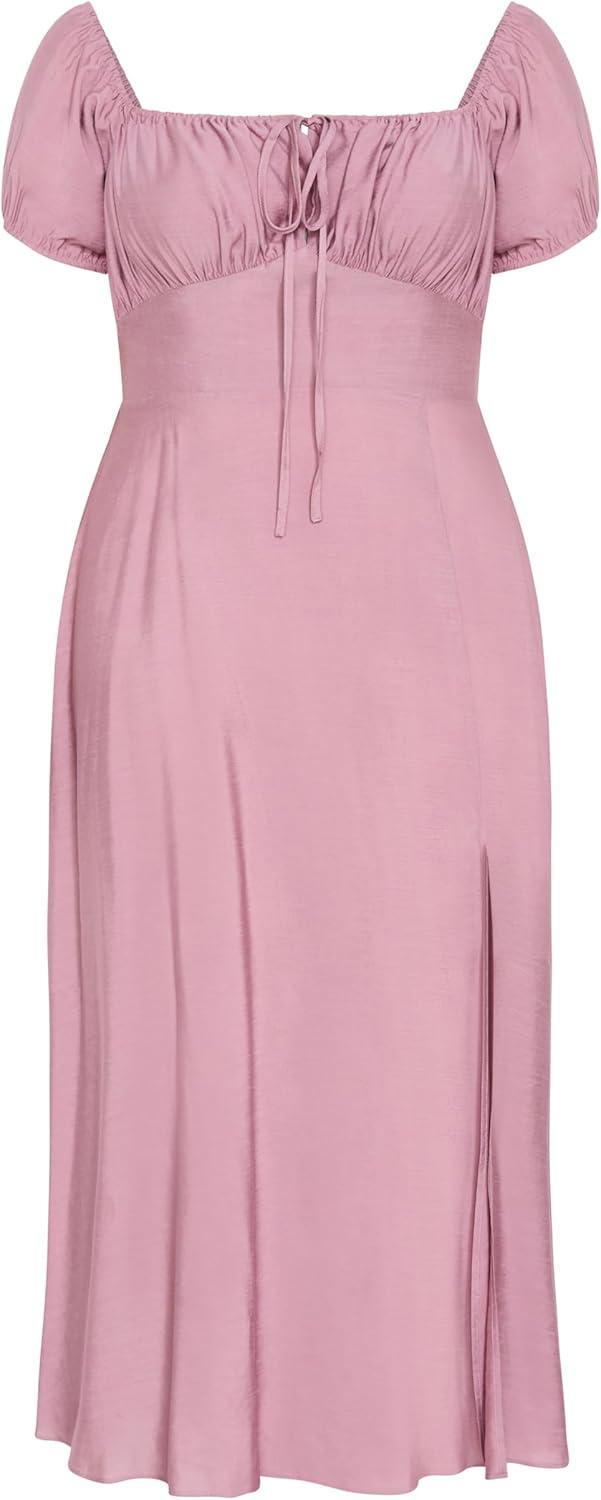 image:imageCity Chic Womens Plus Size Dress Abbigail Split MaxiRoseberry