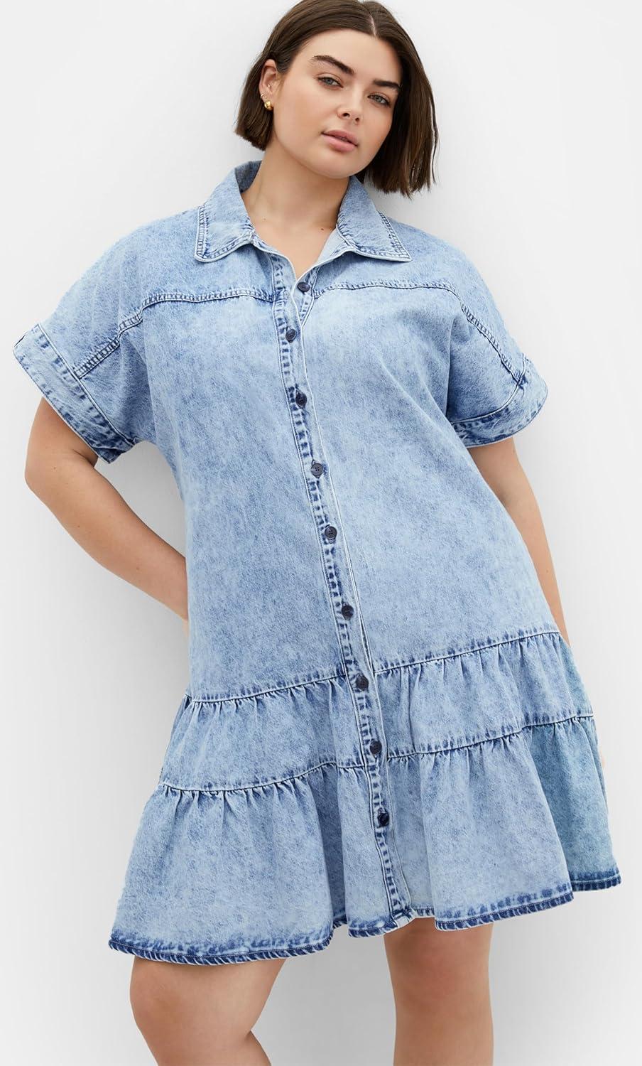 image:imageCity Chic Womens Plus Size Dress Denim LaylaDenim Light