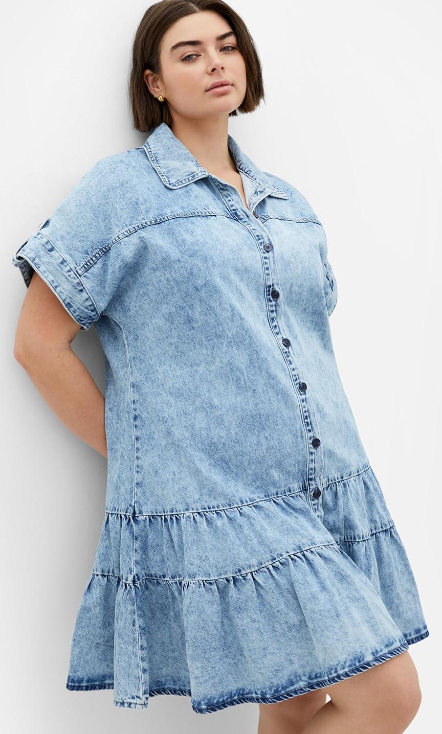 image:imageCity Chic Womens Plus Size Dress Denim LaylaDenim Light