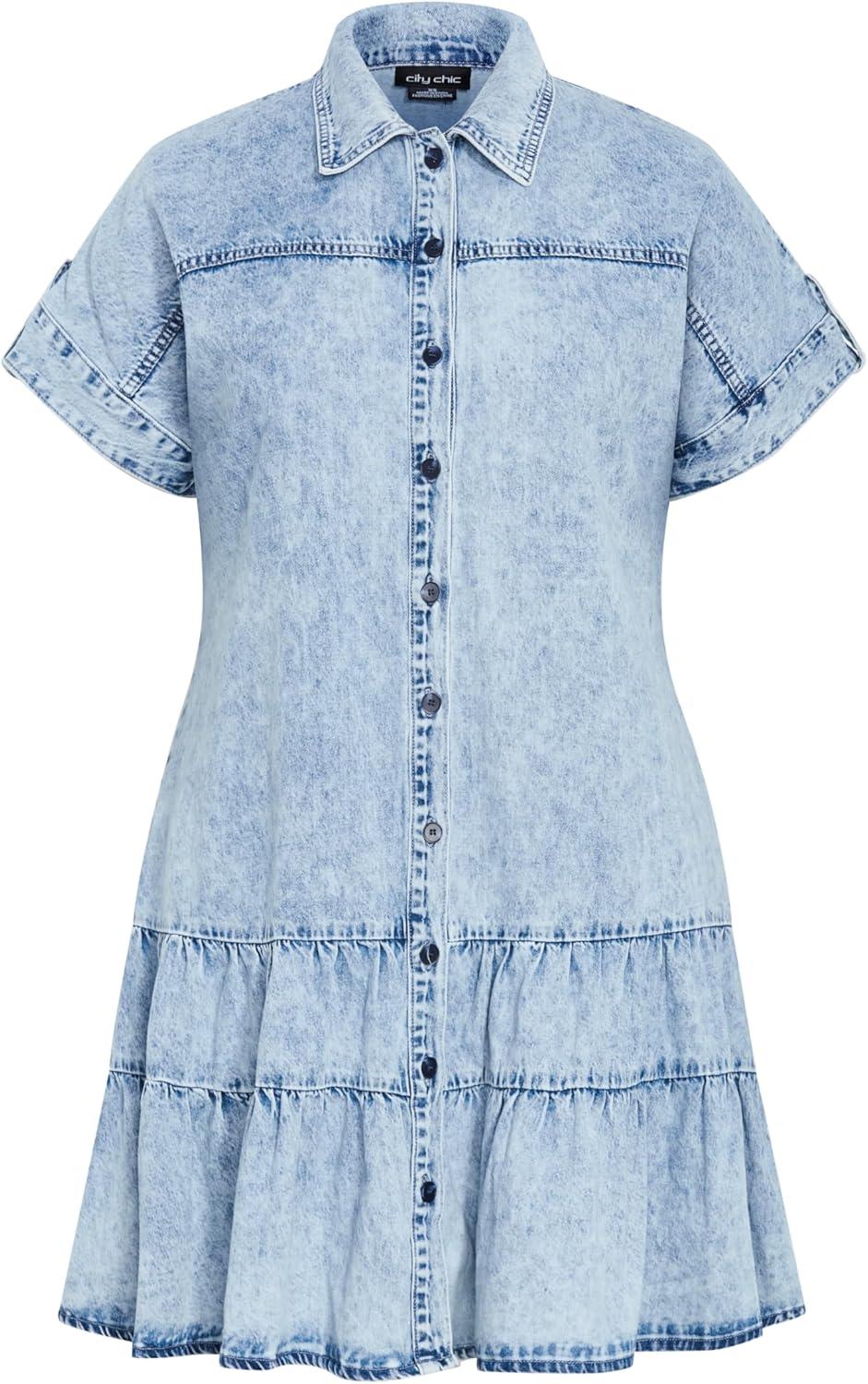 image:imageCity Chic Womens Plus Size Dress Denim LaylaDenim Light