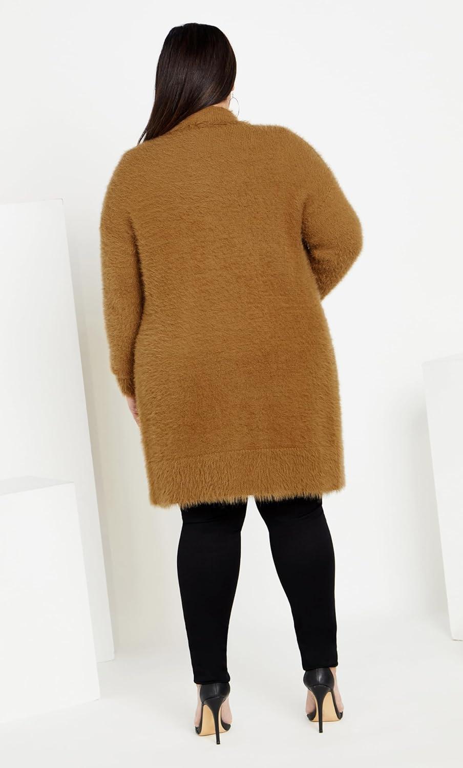 image:imageCity Chic Womens Plus Size Fluffy CardiganCaramel