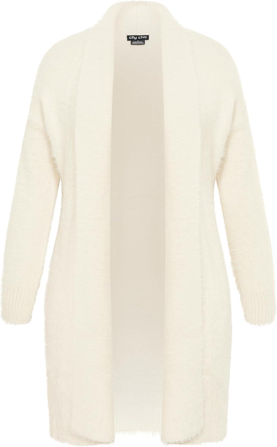 image:imageCity Chic Womens Plus Size Fluffy CardiganCream