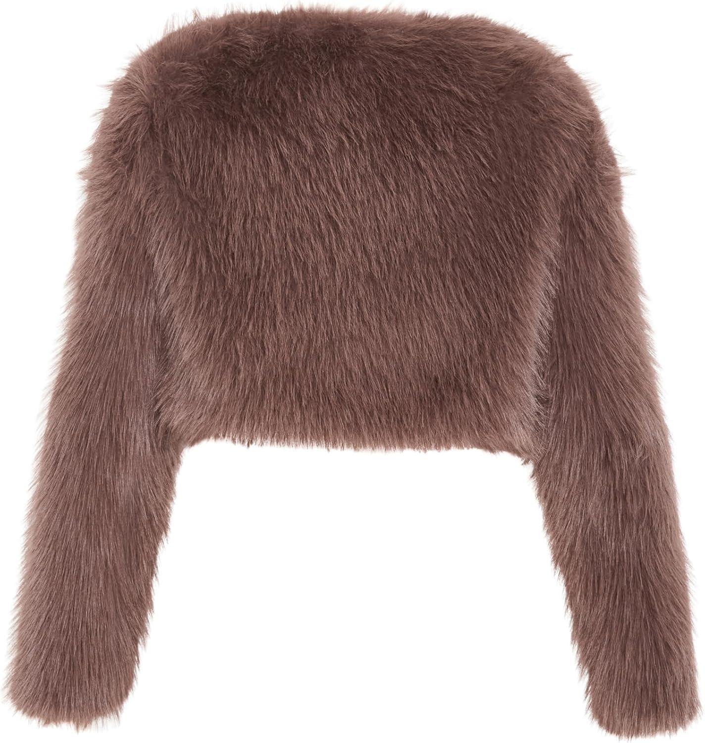 image:imageCity Chic Womens Plus Size Jacket Angelica Faux Fur CropTruffle