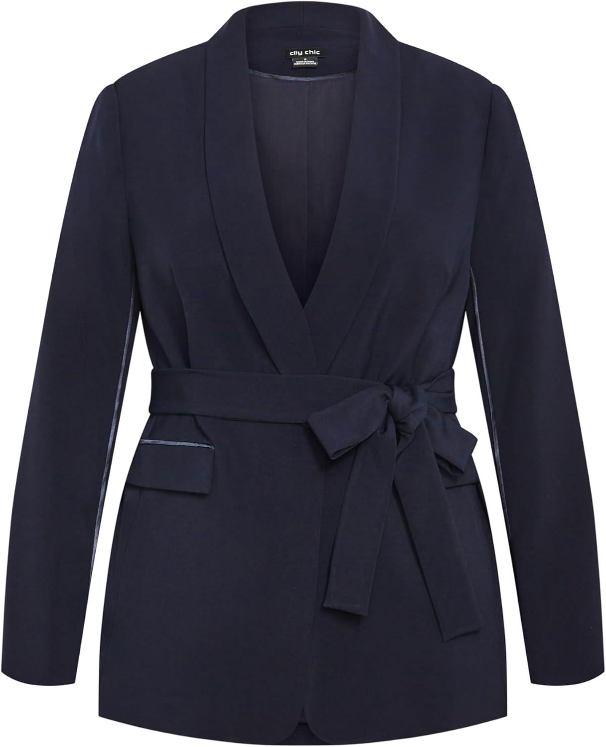 image:imageCity Chic Womens Plus Size Jacket Belted SorayaNavy