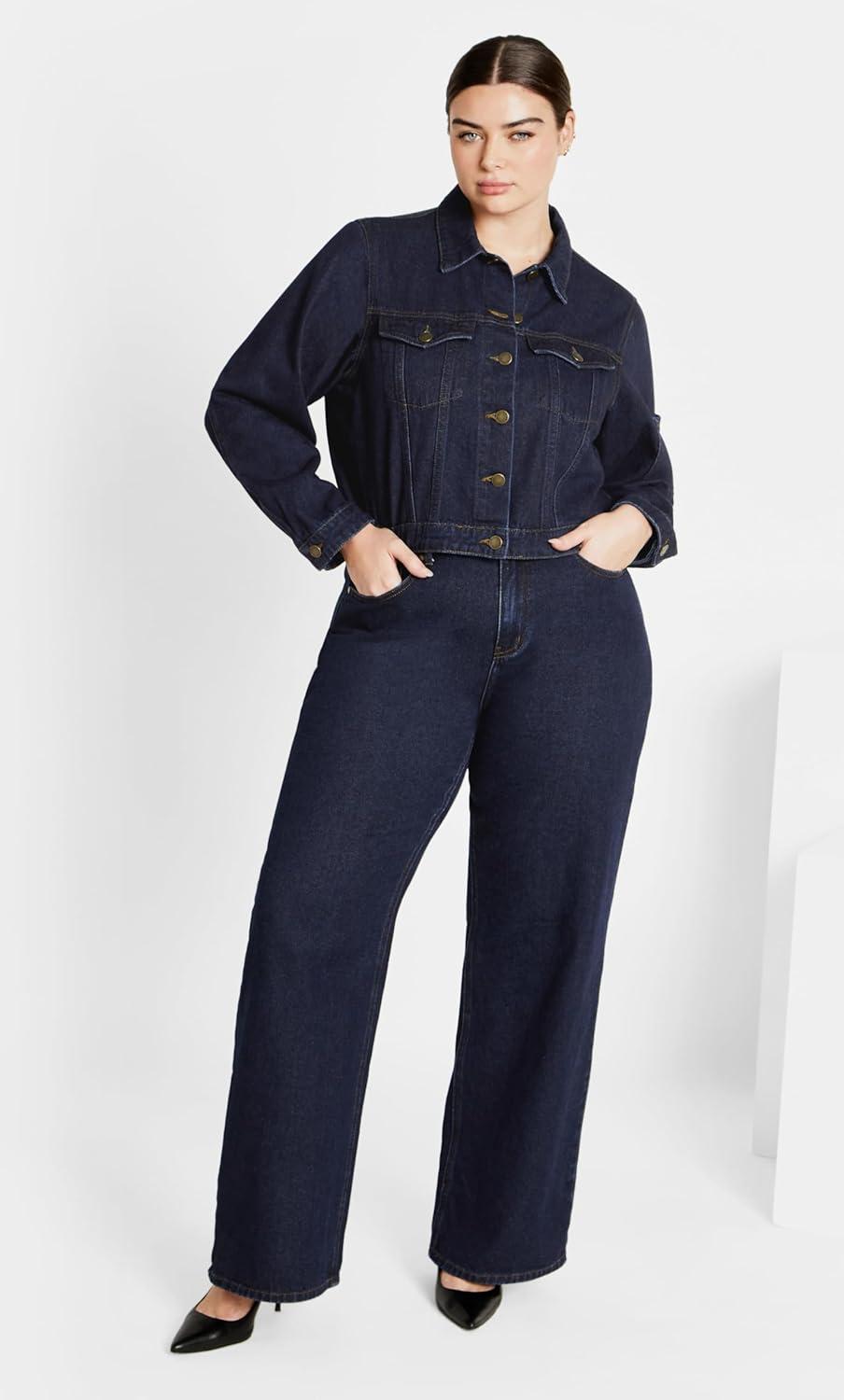 image:imageCity Chic Womens Plus Size Jacket Denim JoJoDark Denim