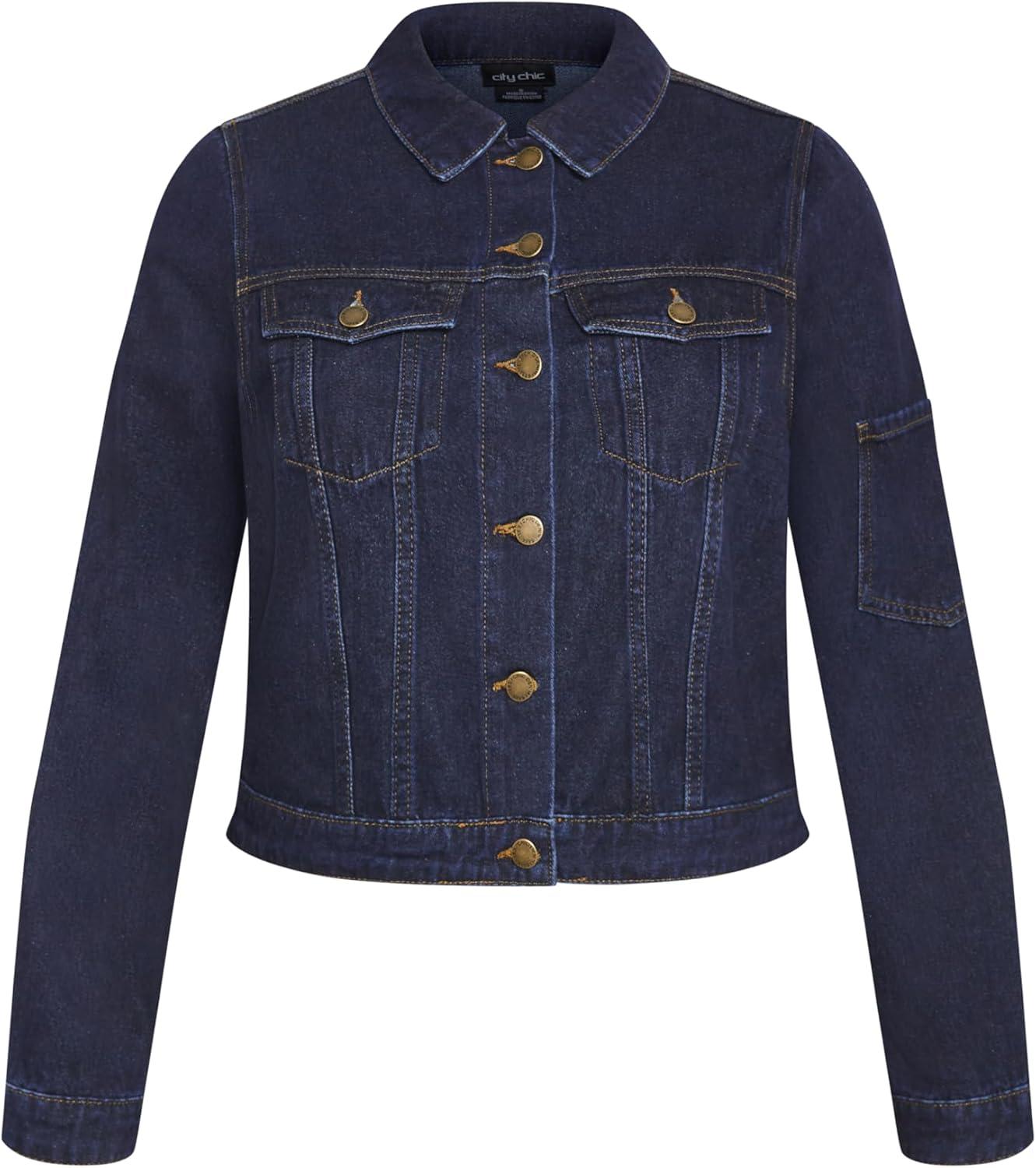 image:imageCity Chic Womens Plus Size Jacket Denim JoJoDark Denim