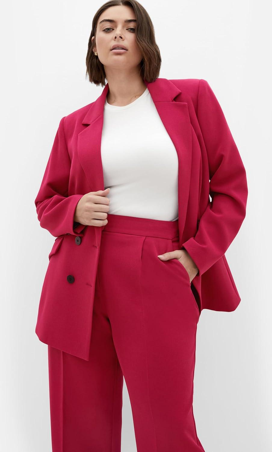 image:imageCity Chic Womens Plus Size Jacket Oversized AlexisDeep Rose