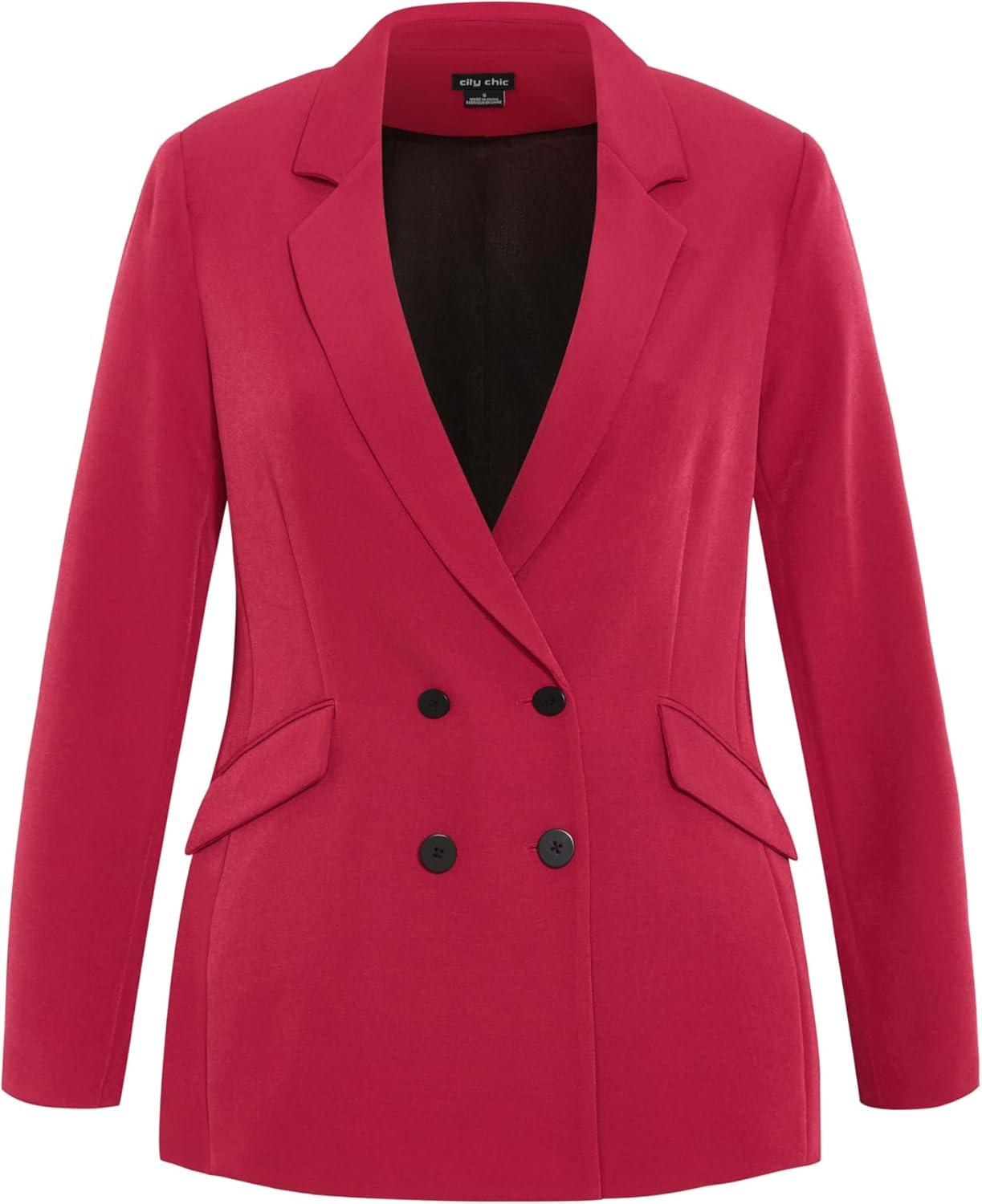 image:imageCity Chic Womens Plus Size Jacket Oversized AlexisDeep Rose