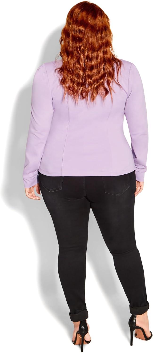image:imageCity Chic Womens Plus Size Jacket Piping PraiseLilac