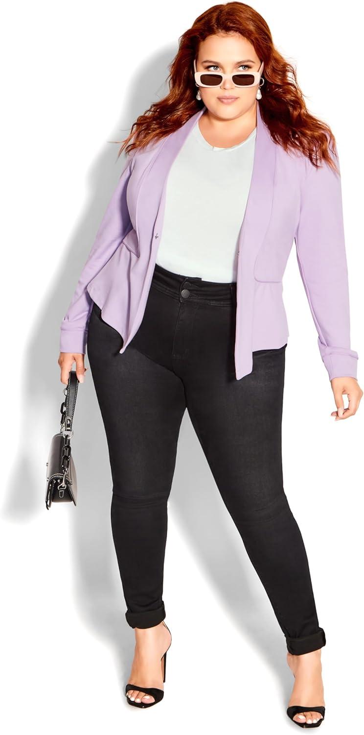 image:imageCity Chic Womens Plus Size Jacket Piping PraiseLilac
