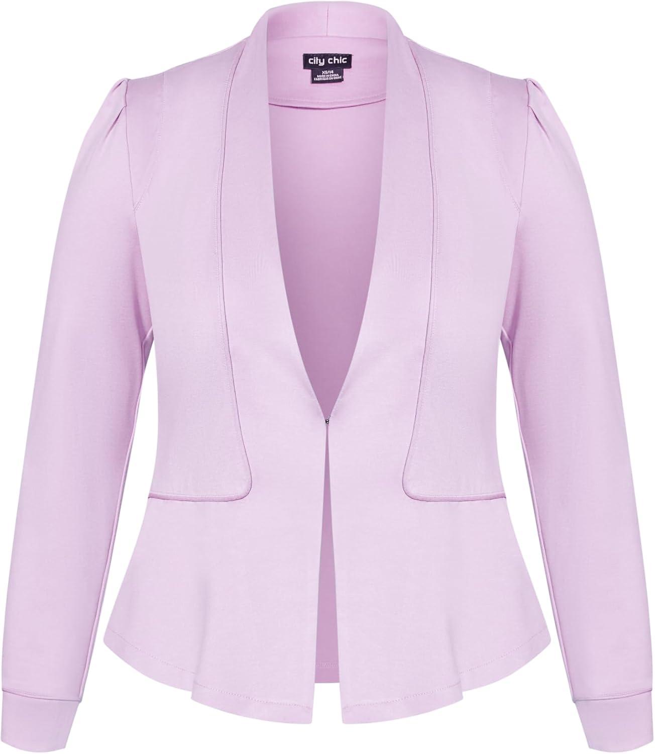 image:imageCity Chic Womens Plus Size Jacket Piping PraiseLilac