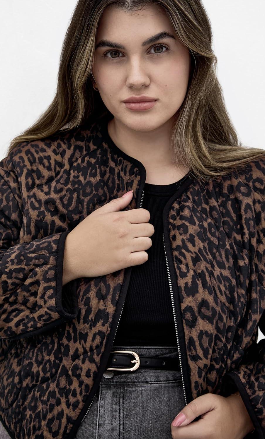 image:imageCity Chic Womens Plus Size Jacket Quilted Animal PrintAnimal