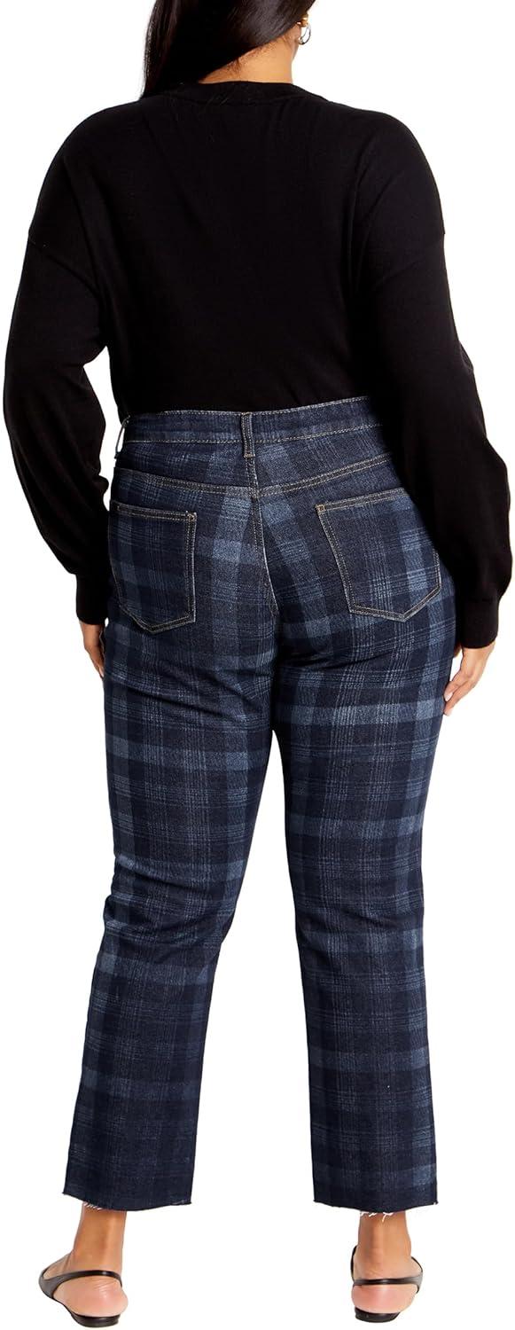 image:imageCity Chic Womens Plus Size Jean Harley Baylee StraightDenim Check