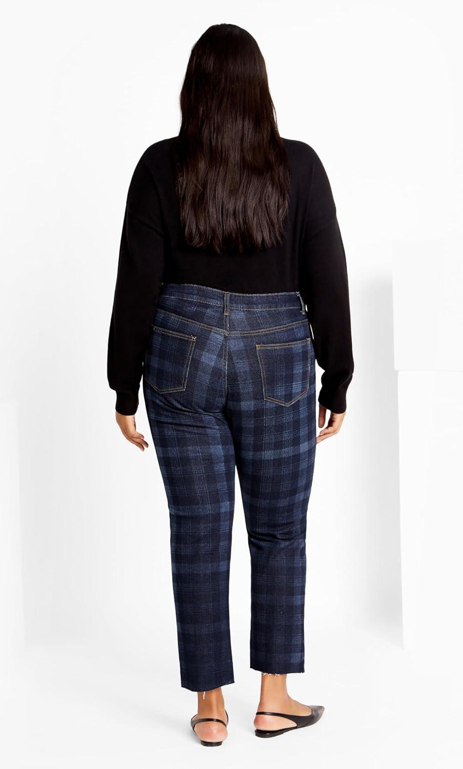 image:imageCity Chic Womens Plus Size Jean Harley Baylee StraightDenim Check