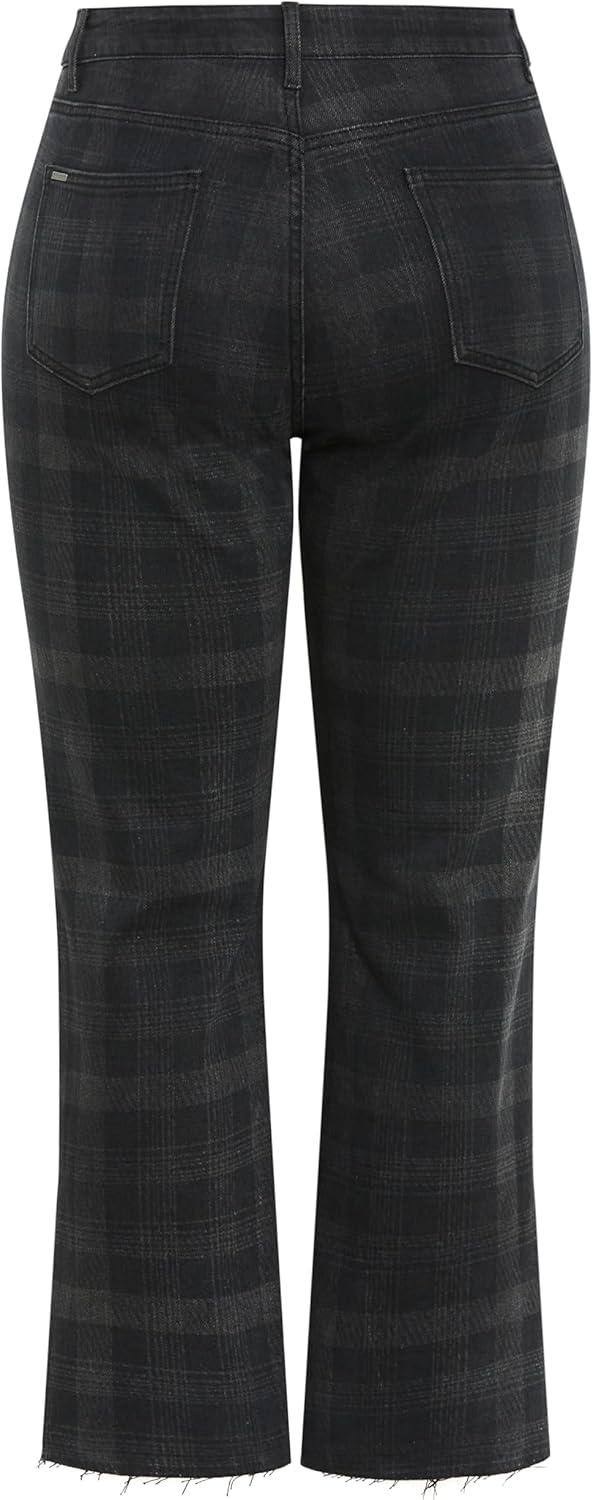 image:imageCity Chic Womens Plus Size Jean Harley Baylee StraightGrey Check
