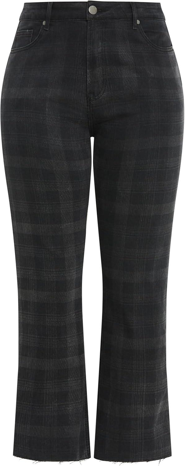 image:imageCity Chic Womens Plus Size Jean Harley Baylee StraightGrey Check