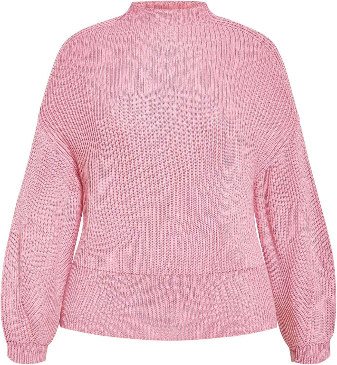 image:imageCity Chic Womens Plus Size Jumper Halo SleevePink