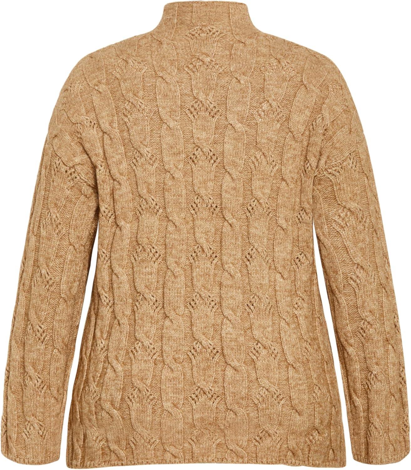 image:imageCity Chic Womens Plus Size Jumper Iris CableCaramel