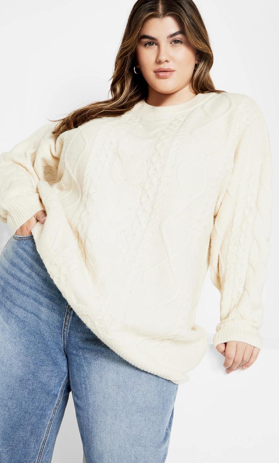 image:imageCity Chic Womens Plus Size Jumper JoJoCream
