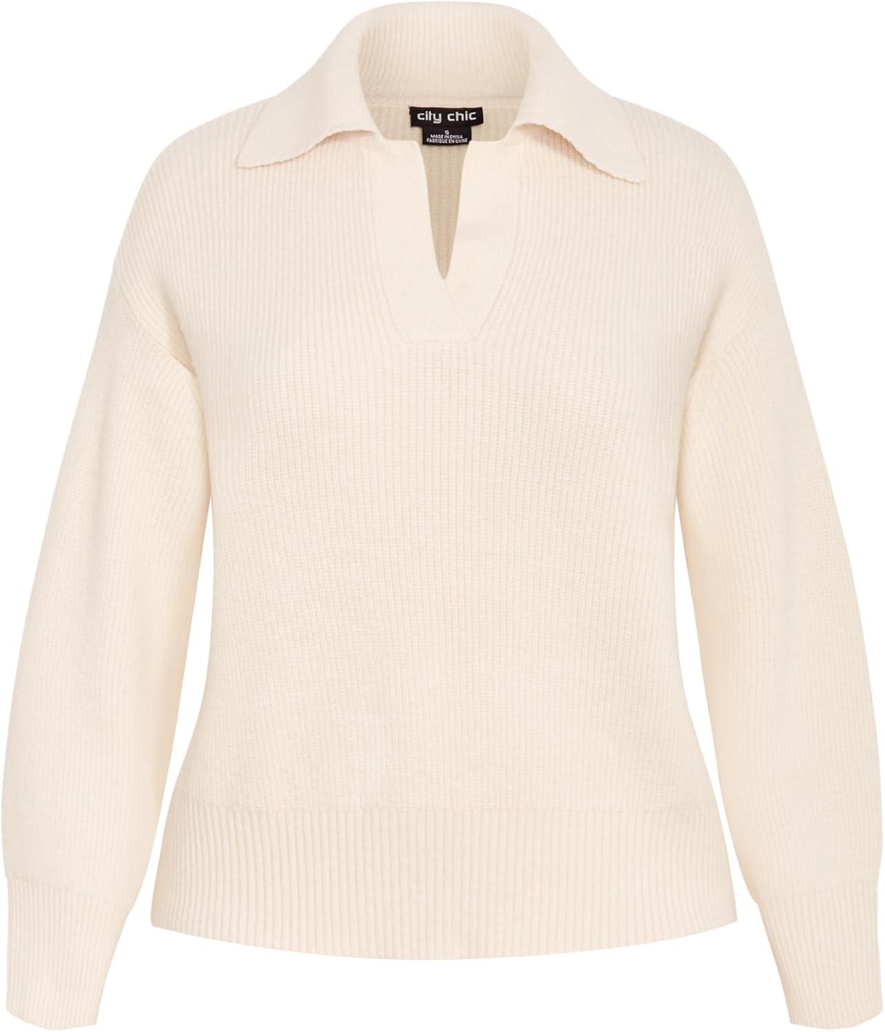 image:imageCity Chic Womens Plus Size Jumper OpalCream