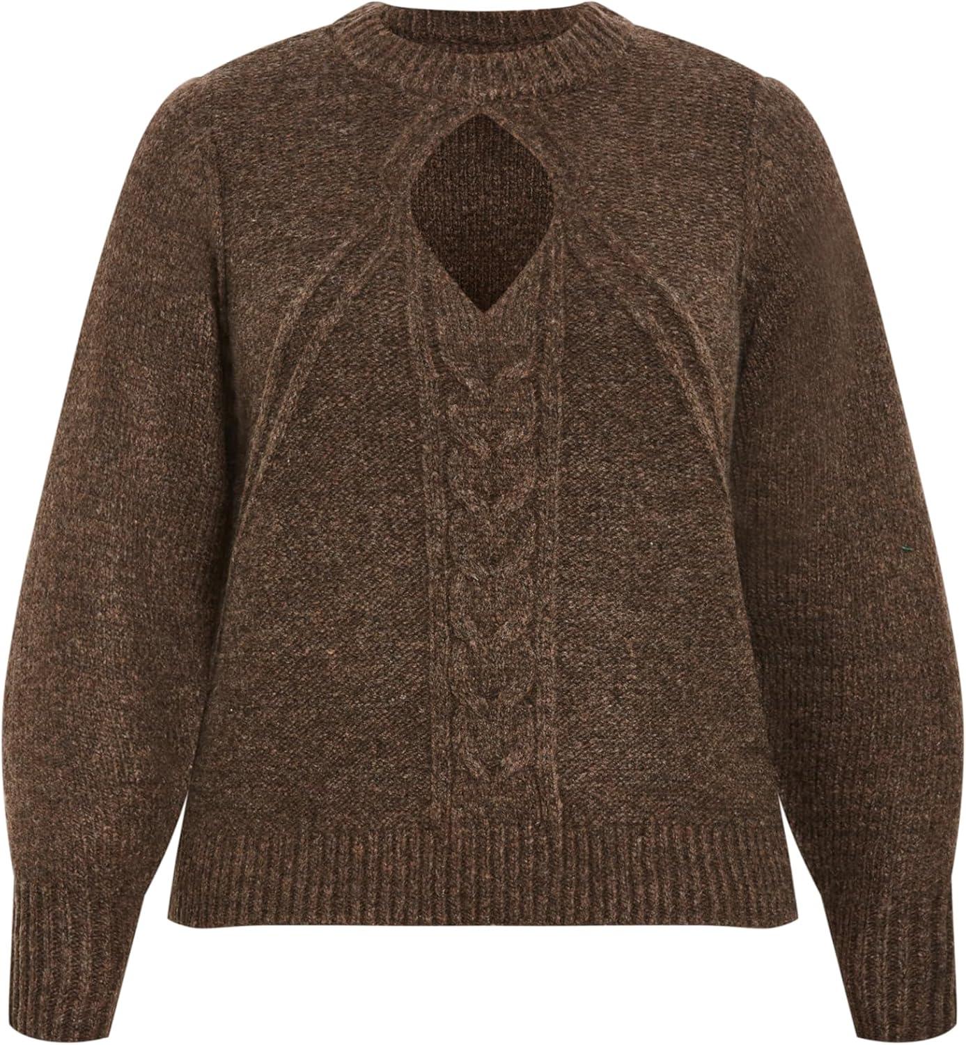 image:imageCity Chic Womens Plus Size Jumper SalemChocolate